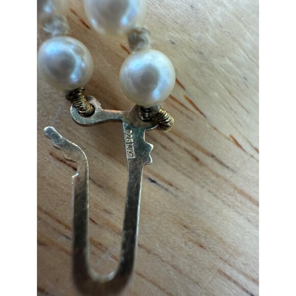 Vintage JKA Köhle Double Strand Faux Pearl Necklace 17" Gold Plated 925 Stamped - Picture 6 of 16